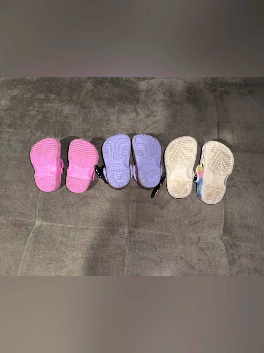 CROCS Kids Slip-On Clogs in Pink, Purple and Pastel Tie-Dye sizes 3-5